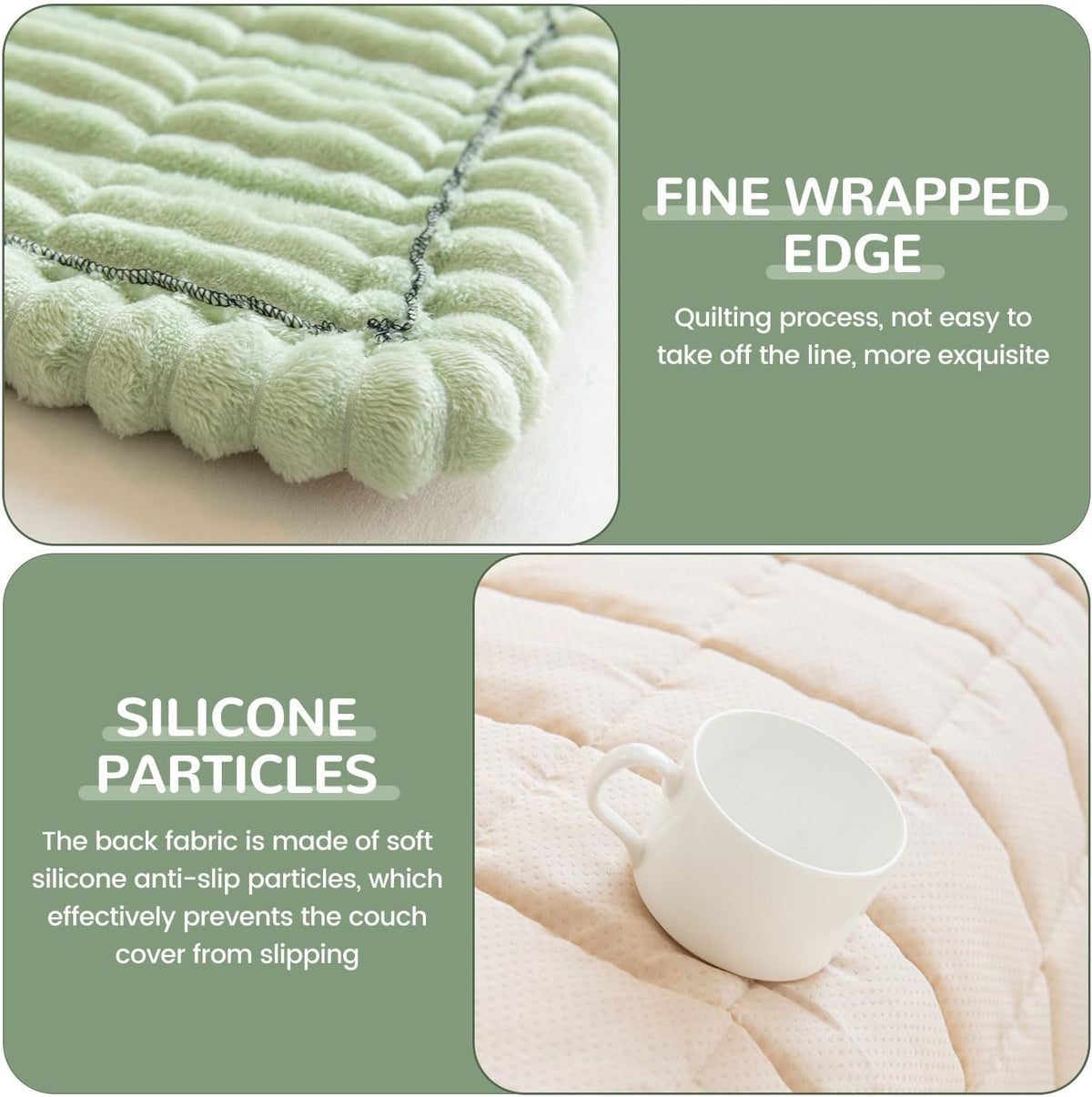OTOB Dog Couch Covers for 3 Cushion Washable Non Slip Plush Pet Friendly Bed Mat Sofa Cover for