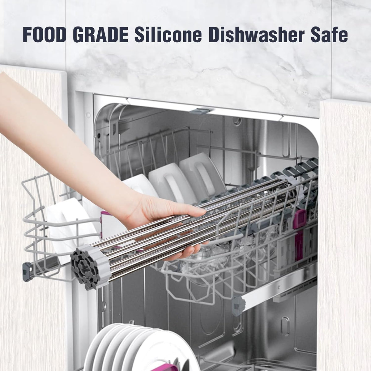 Tomorotec 17.7" x 12.5" Roll Up Dish Drying Rack Over Sink Drying Rack Sink Cover Kitchen Sink