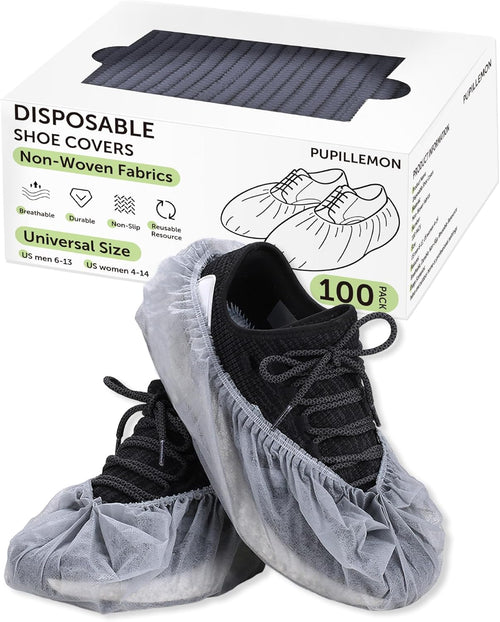 100Pcs(50 Pairs) Non-Woven Shoe Covers Disposable Non Slip for Indoors, Breathable | Durable | Boot