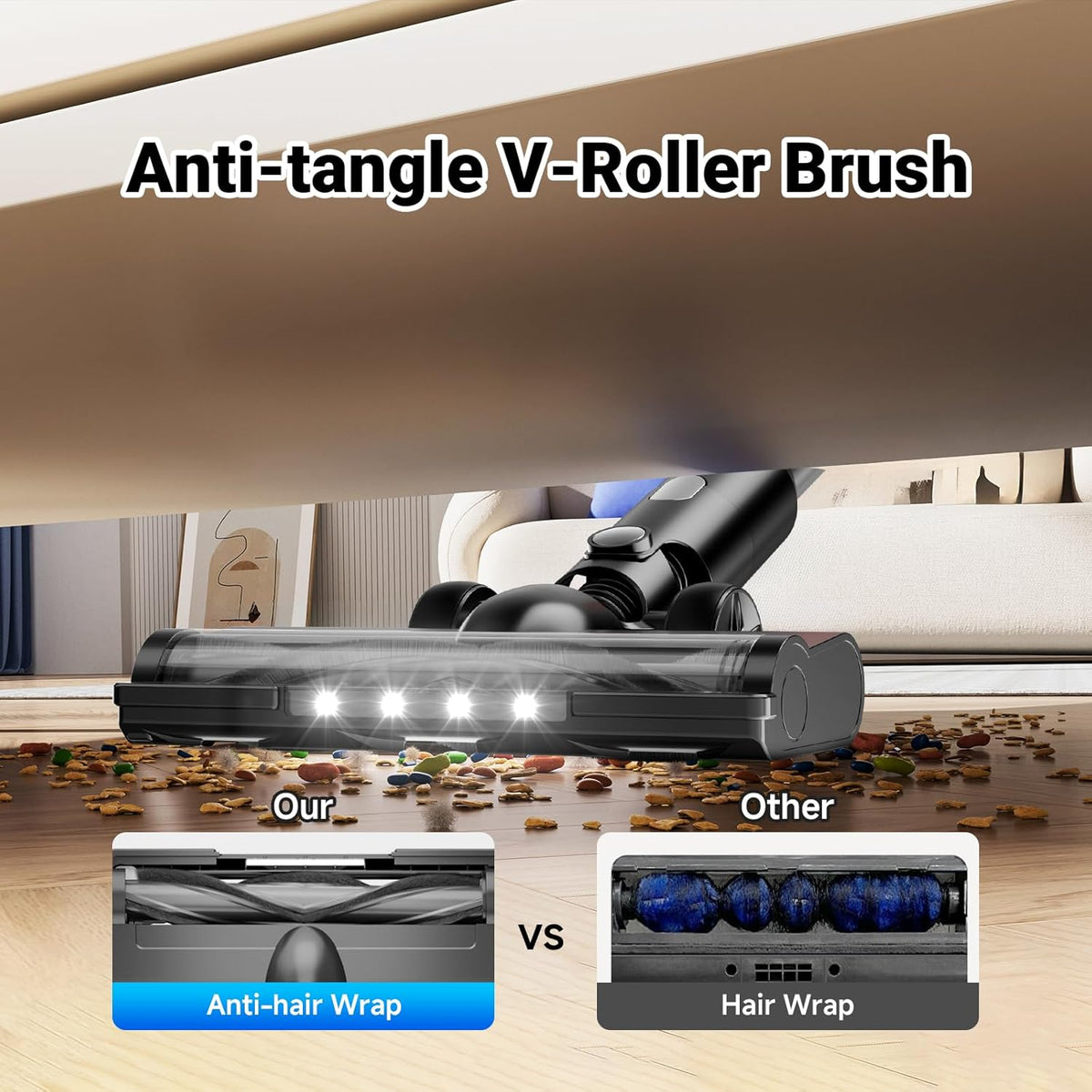 Cordless Vacuum Cleaner for Home, 8-in-1 Lightweight Stick Vacuum with 45Mins Runtime, Powerful