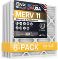 BNX TruFilter 12x12x1 Air Filter MERV 11 (6-Pack) - MADE IN USA - Allergen Defense Electrostatic
