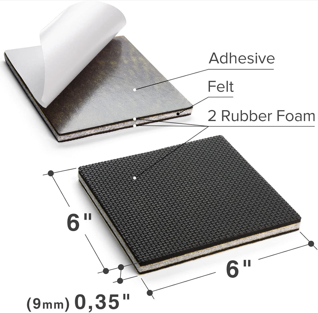 X-PROTECTOR Non Slip Furniture Pads – 4 PCS Premium Furniture Grippers 6"! Best SelfAdhesive Rubber