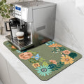 AMOAMI Coffee Mat Hide Stain Rubber Backed Absorbent Dish Drying Mat for Kitchen Counter - Fits