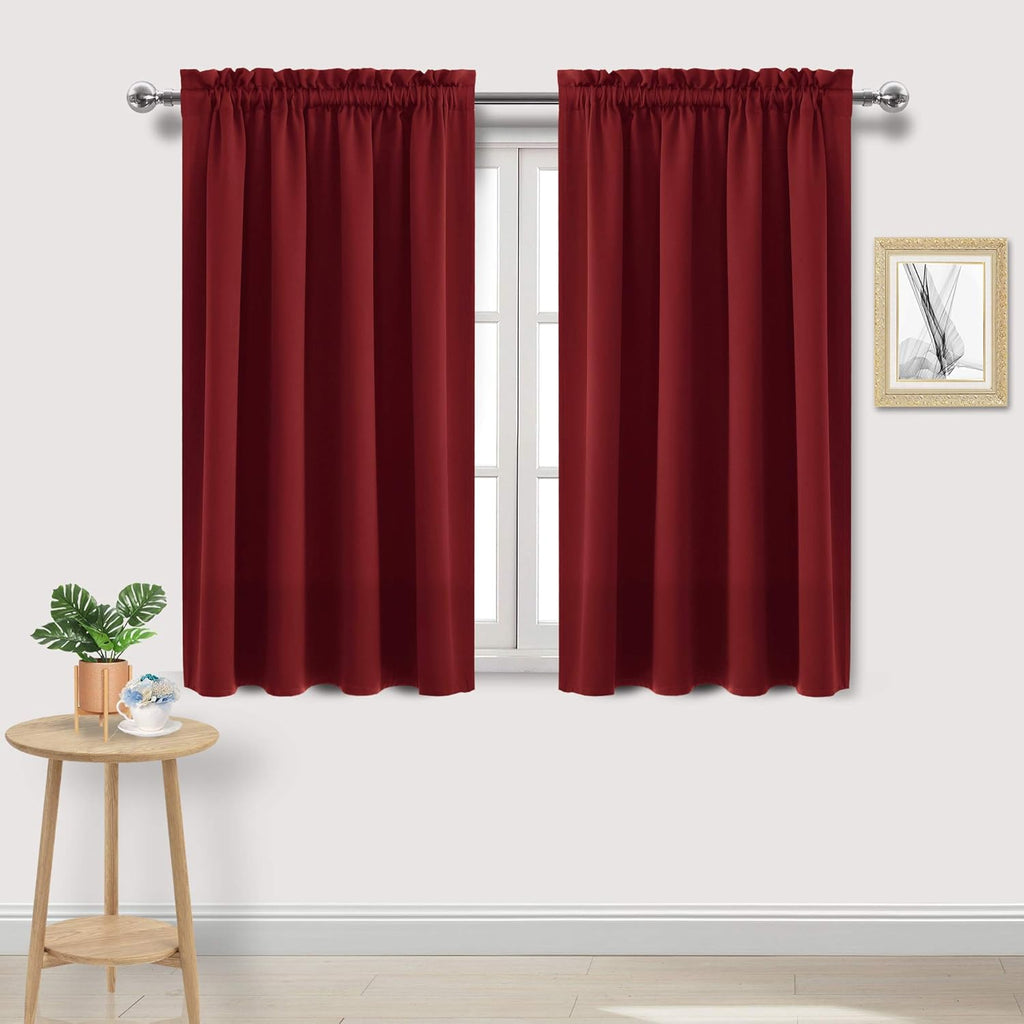 DWCN Christmas Burgundy Room Darkening Blackout Curtains - Thermal Insulated Privacy Energy Saving