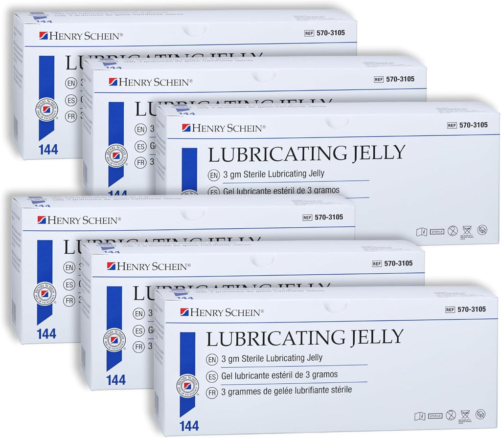 Henry Schein Sterile Lubricating Jelly – 3g Single-Use Packets, Ideal for Medical and Clinical Use