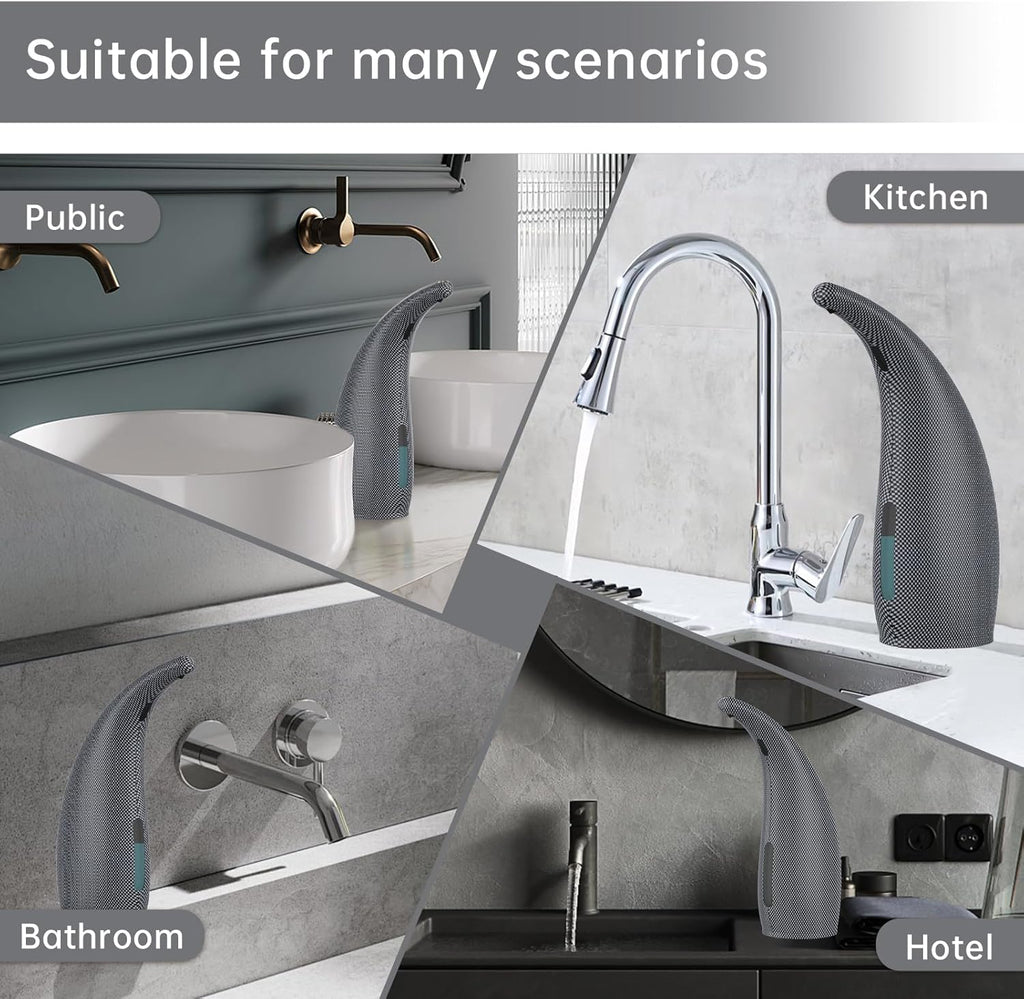Automatic Liquid Soap Dispenser,300ML Touchless 4 Gear Adjustable, Countertop Electric Battery