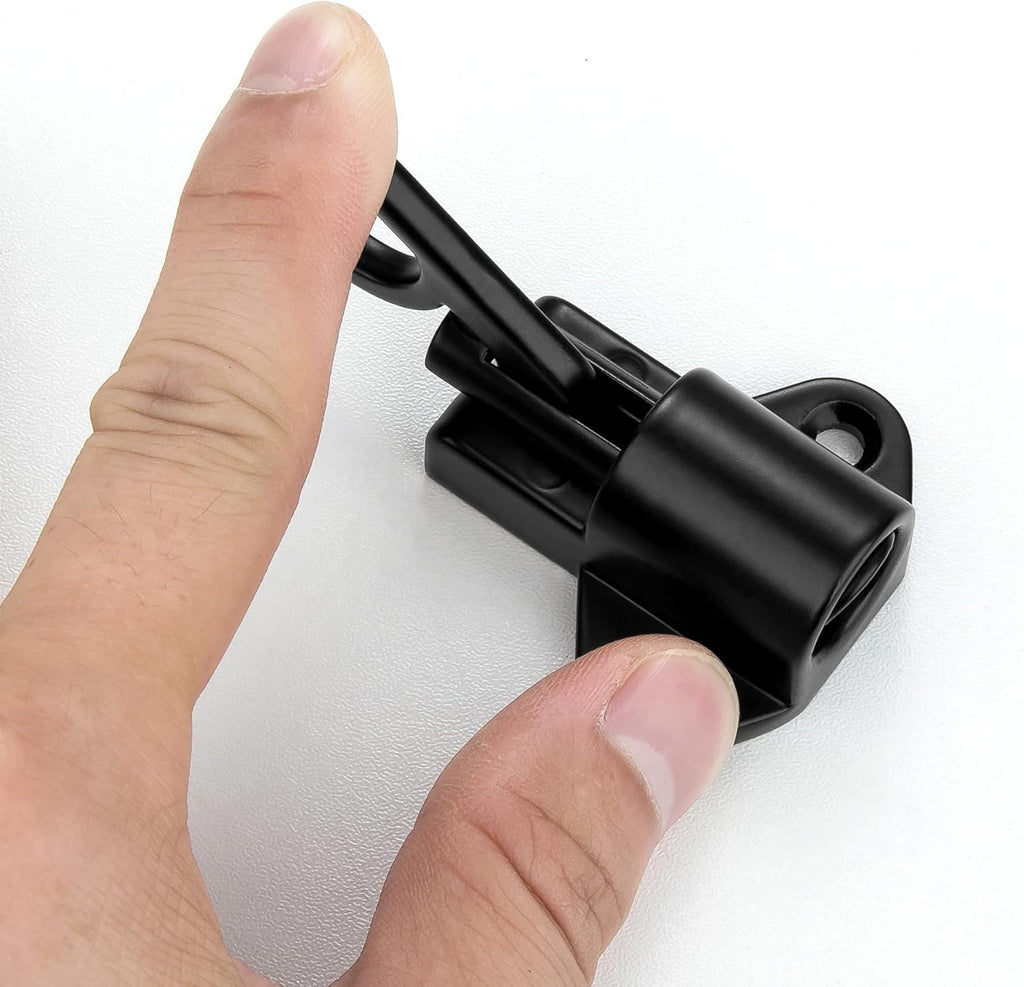 4 Packs Self-Closing Latches，Black Spring Door Lock，Resilient Bolt Latch Aluminum Alloy Safety
