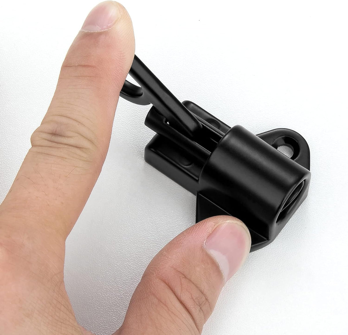 4 Packs Self-Closing Latches，Black Spring Door Lock，Resilient Bolt Latch Aluminum Alloy Safety