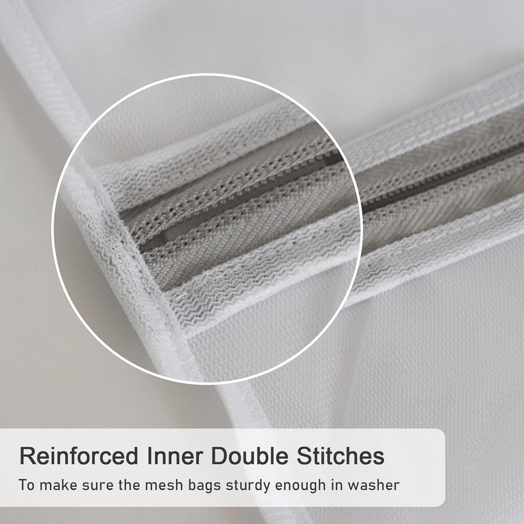 Polecasa 3Pcs 12 x 16 Inches Extra Durable Fine Mesh Laundry Bags with Sturdy Zipper for Delicates