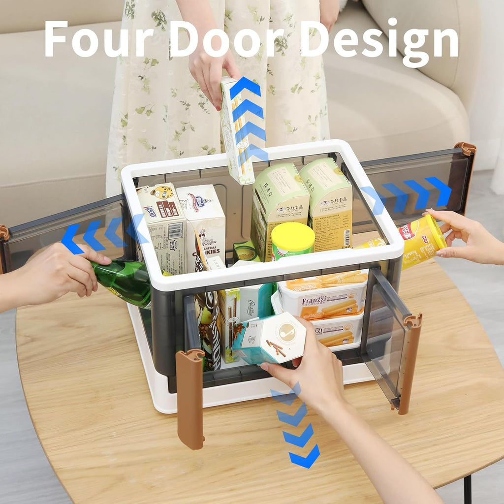 HAIXIN 4 Doors Opening Shelf Organizer, Foldable Closet Organizers and Storage, 6.86 Gal Cube