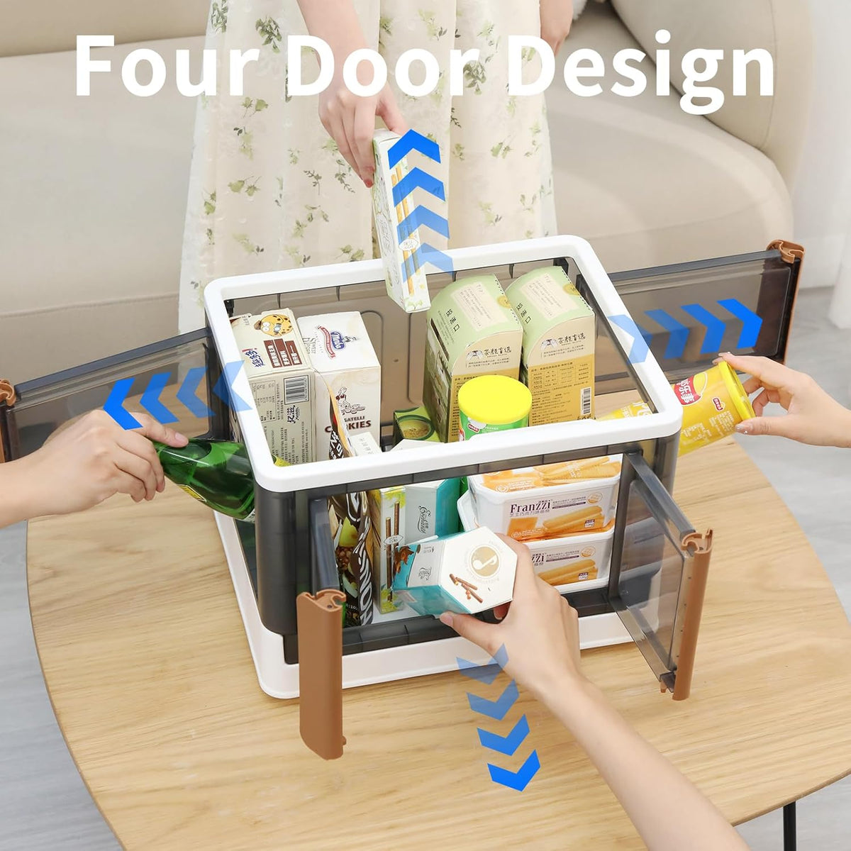 HAIXIN 4 Doors Opening Shelf Organizer, Foldable Closet Organizers and Storage, 6.86 Gal Cube