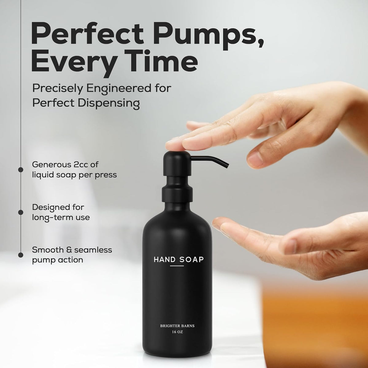 Black Glass Hand and Dish Soap Dispenser Set by Brighter Barns - Kitchen Soap Dispenser Set & Pump