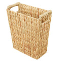 6 Gallon Wicker Trash Can with Wooden Handle,Wicker Waste Basket for Bathroom,Bedroom,Large Narrow