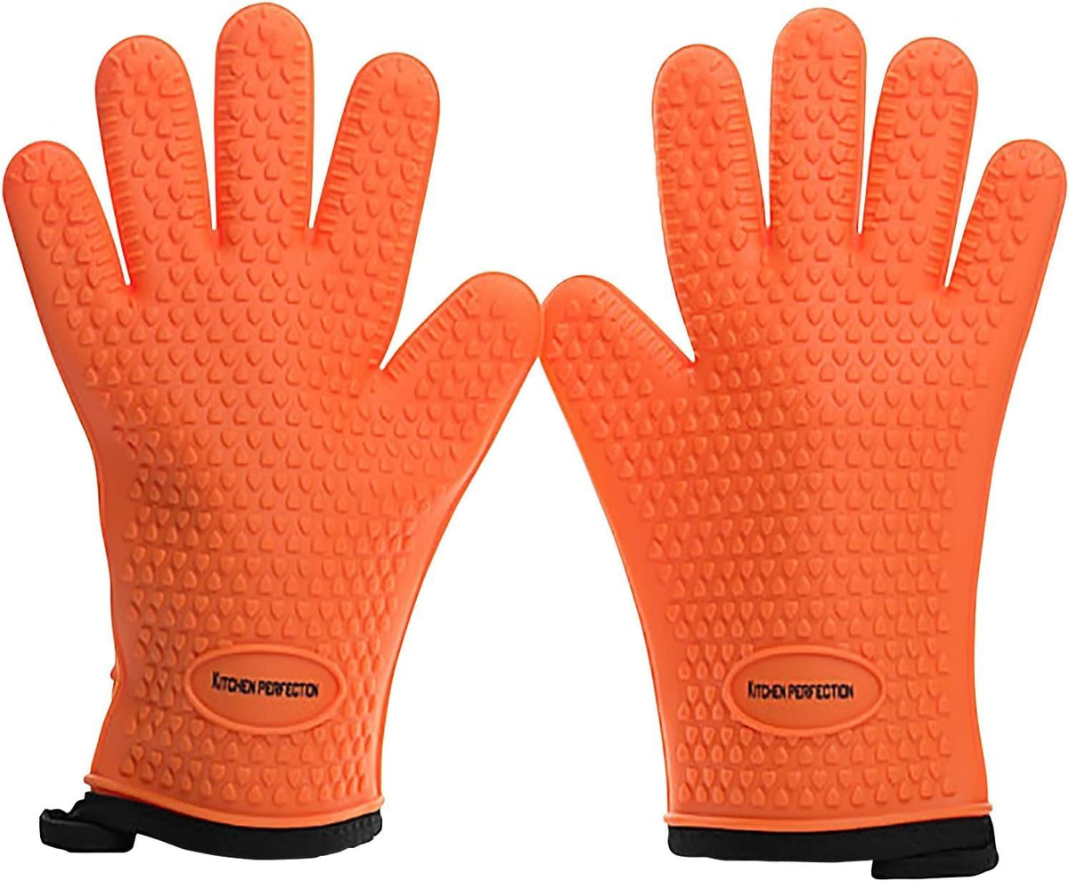 KITCHEN PERFECTION S Silicone Smoker Oven Gloves -Extreme Heat Resistant BBQ Gloves -Handle Hot