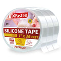 XFasten Self Fusing Silicone Tape Waterproof Clear – 1" x 36 Feet (3-Pack 108ft), Self Amalgamating