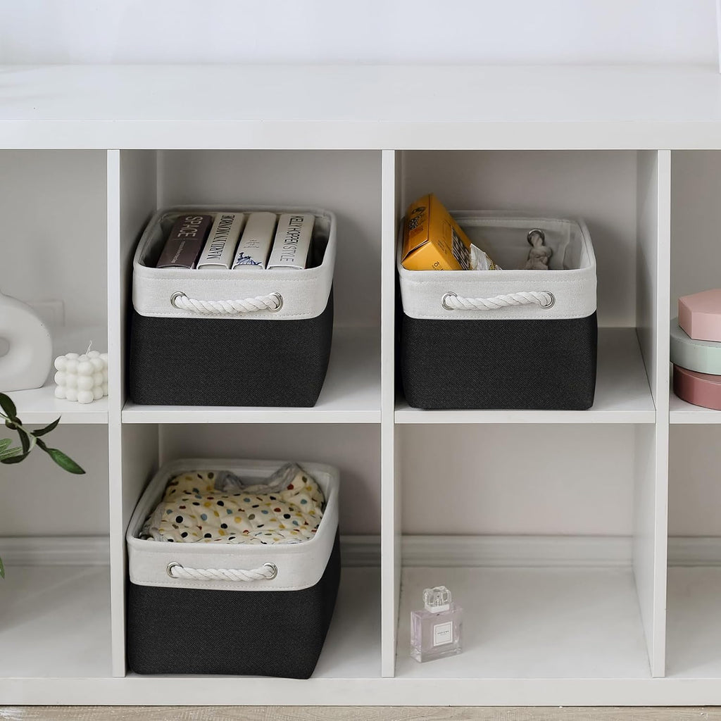 TheWarmHome Storage Basket for Organizing - 3 Pack 13.8x9.8x6.7 inch Medium Collapsible Storage Bin