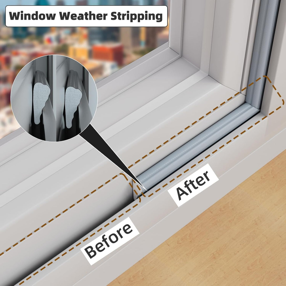 9.8 Ft Weather Stripping Seal Strip for Doors/Windows,Soundproofing Window Insulation Draft Stopper