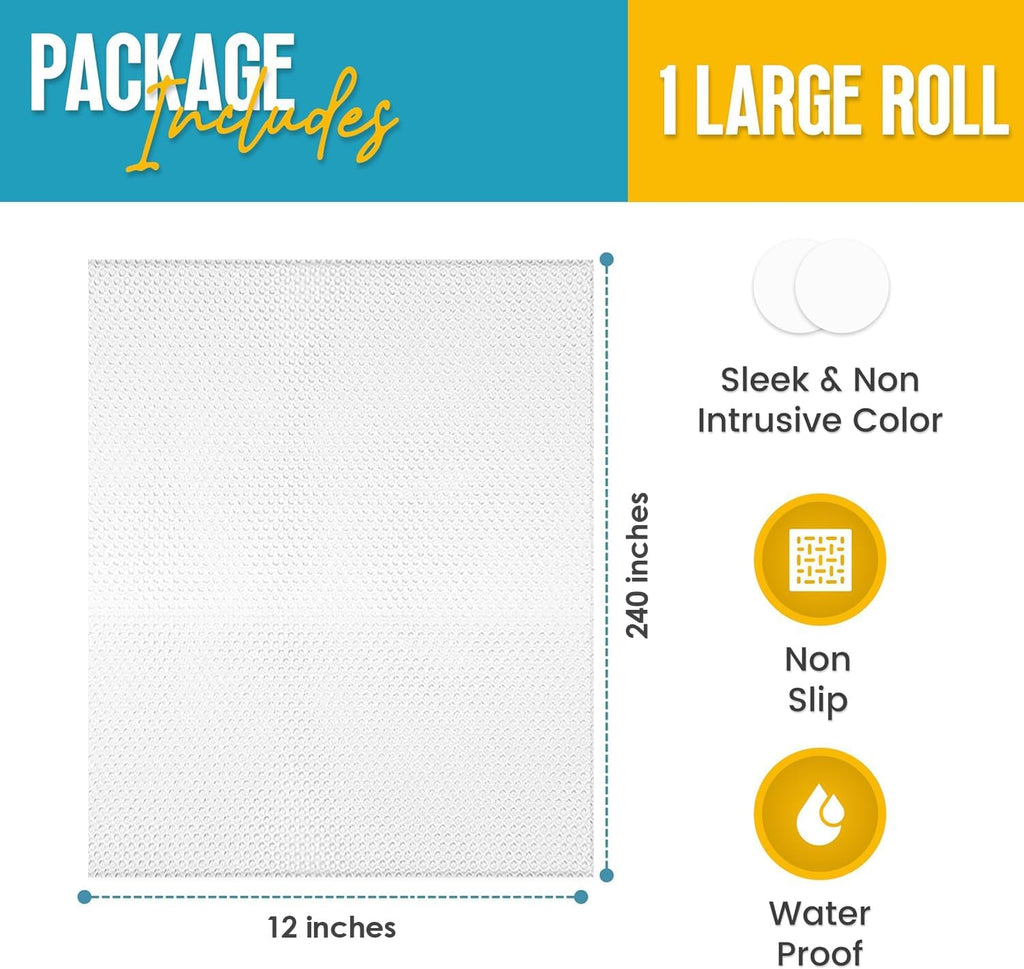 Shelf Liner Drawer Liner for Kitchen Cabinets Non-Adhesive by Linda’s Essentials (12 x 240 Inches)
