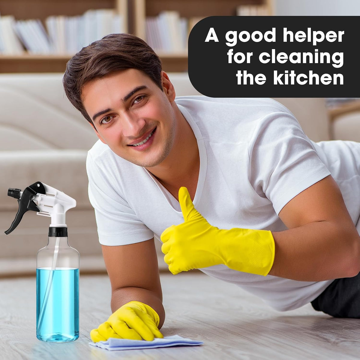 Eccliy 12 Pcs 16 Oz Plastic Spray Bottle, Adjustable Empty Reusable Sprayer for Cleaning, Planting