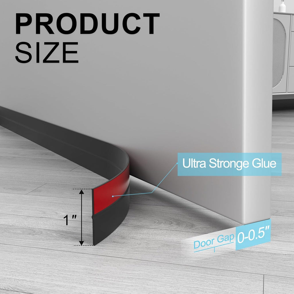 Heavy-Duty 20 ft x 2 in Weather Stripping, Door Draft Stopper Silicone Seal Strip for House and