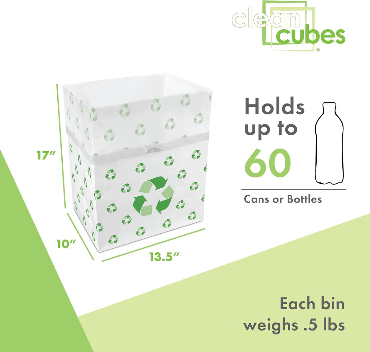 13 Gallon Disposable Pop-Up Trash Cans (3-Pack) with Fitted Bags – Foldable Garbage & Recycling