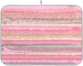 Pink Gold Stripe Dish Drying Mat for Kitchen Countertop 16x18 Rectangle Small Drying Mat Reusable
