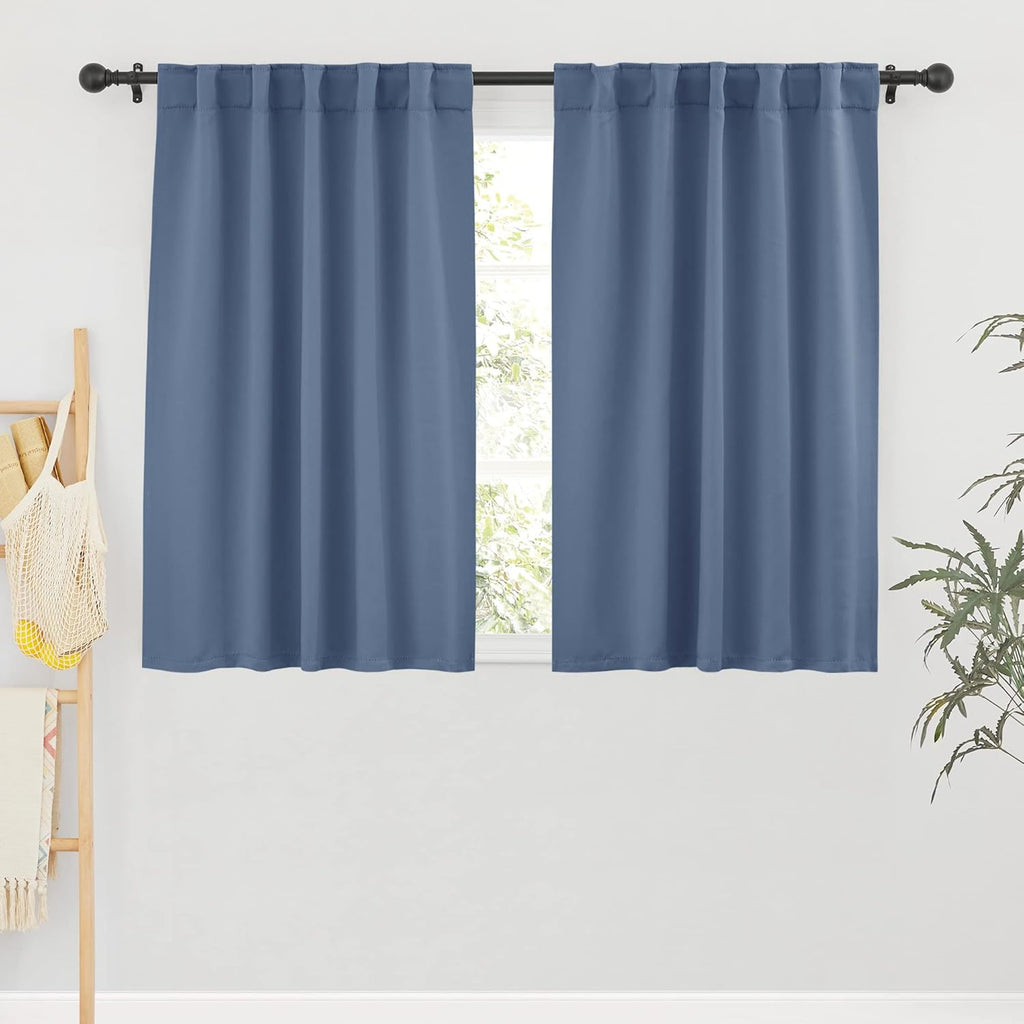 RYB HOME Blackout Curtains for Bathroom, Room Darkening Small Window Decor Energy Efficient Privacy