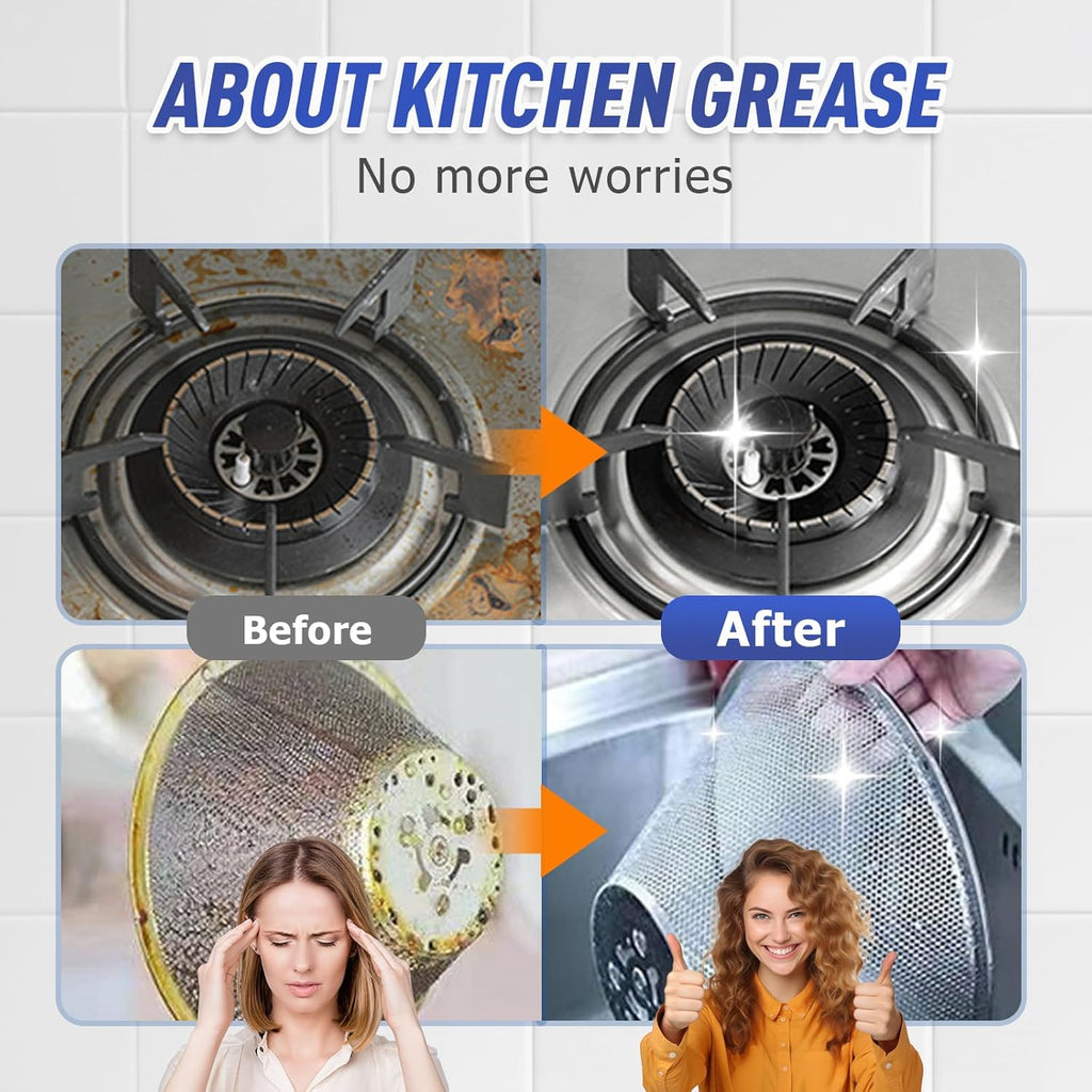 Kitchen Heavy Oil Cleaner, 2025 Newly Upgraded Heavy Duty Oil Stain Remover, 500 ML Multipurpose