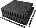 AIRHOP 0.56in Thick 48 Sq Ft Exercise Equipment Mats, 12 Tiles Upgraded Rubber Top with High