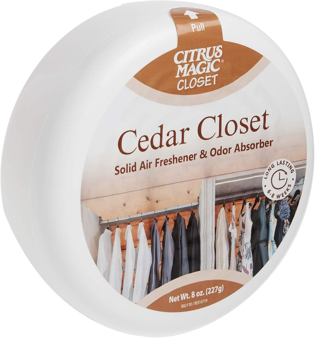 Citrus Magic For Closets Odor Absorbing Solid Air Freshener, Cedar, 8-Ounce, Pack of 6 - CASE