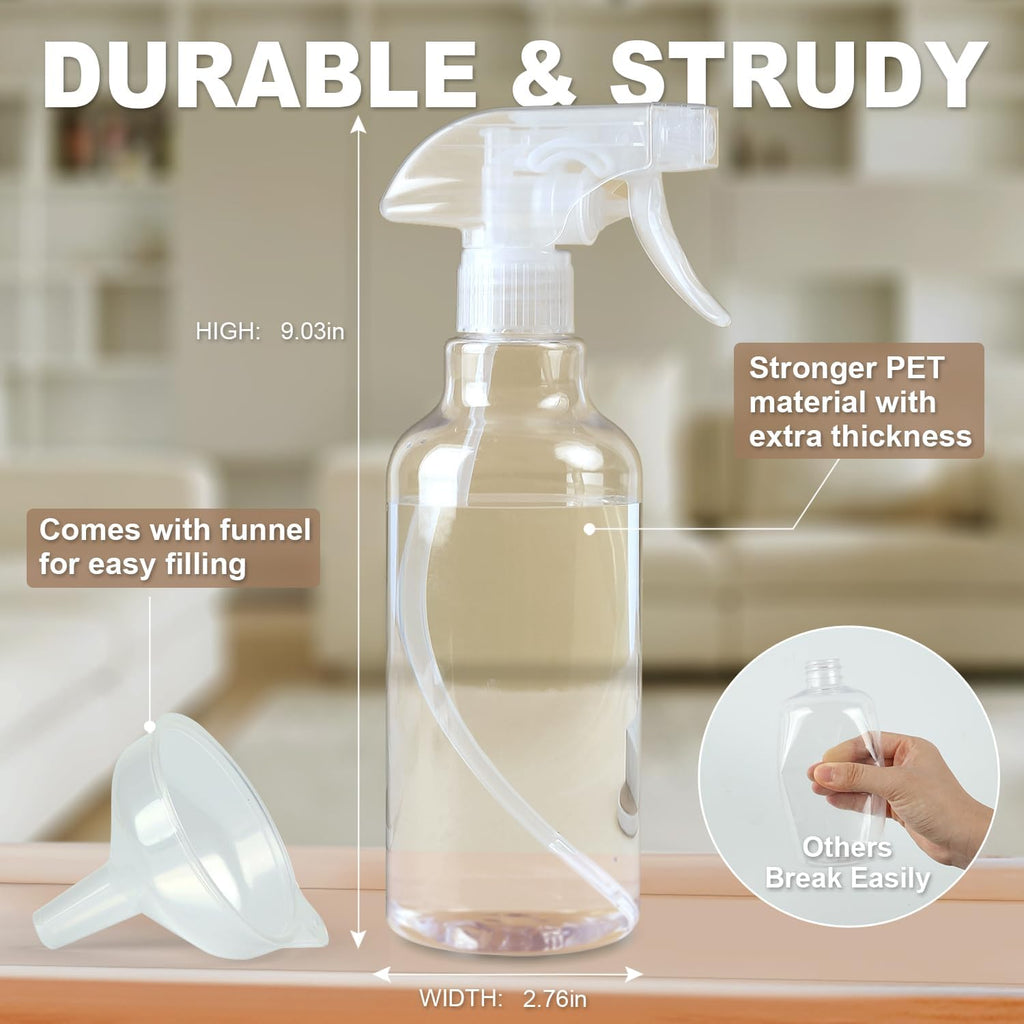 Airbee Plastic Spray Bottles (2-Pack, 16.9 Oz) Spraying, Clear – view 2
