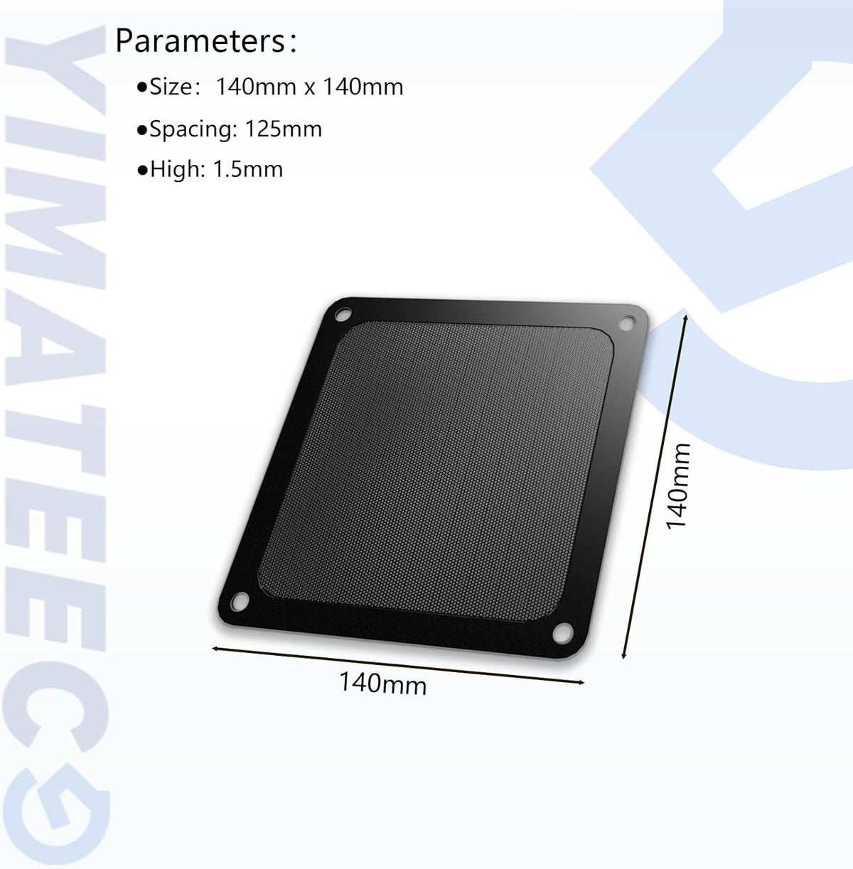 Dust Filter PC 140mm -5Pack Magnetic Fan Dust Mesh Filter for Computer Cooler Fan/PSU/Routers, PVC