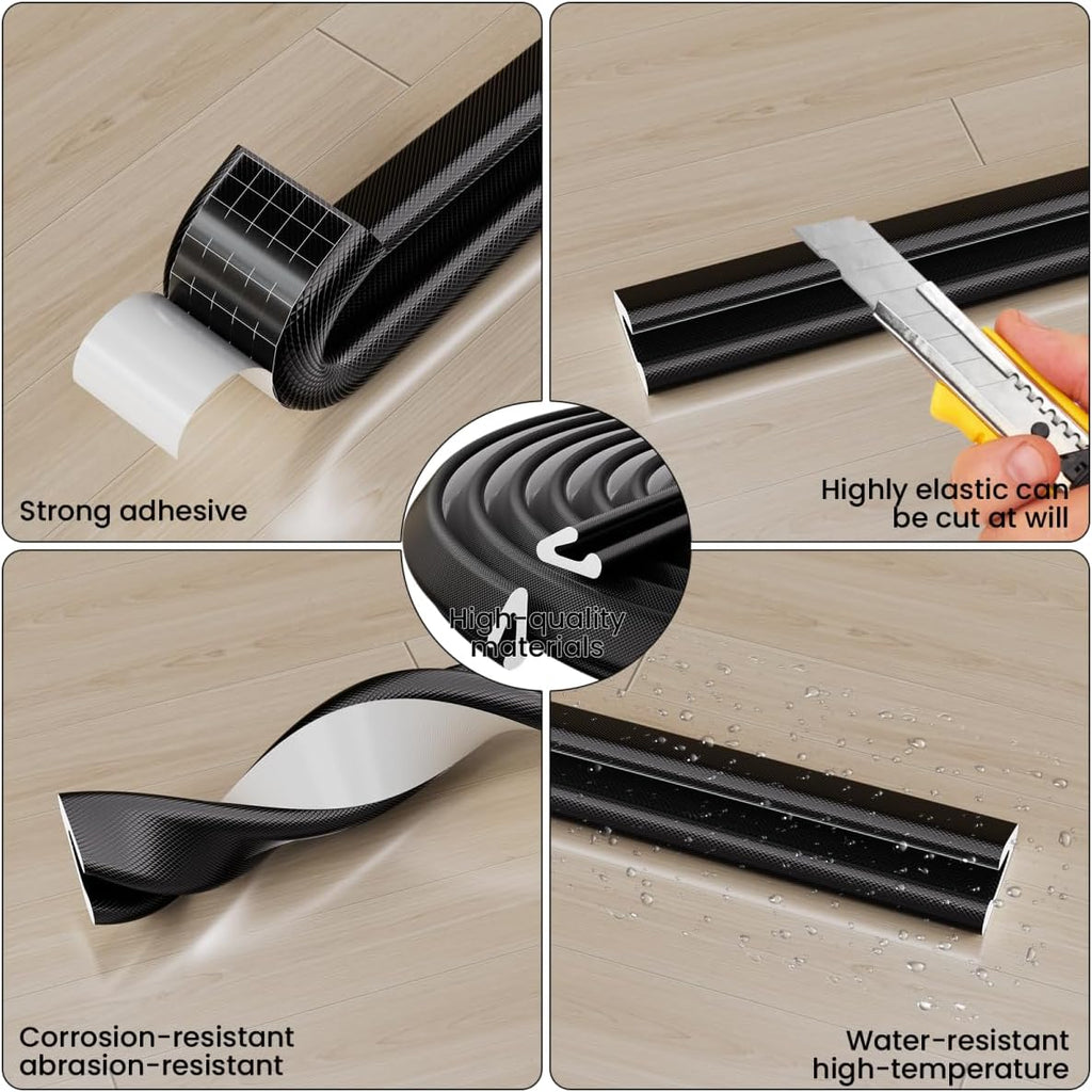 V Shape Foam Weather Stripping Door Frame Seal Strip 19.7FT Black, Draft Stopper, Insulation