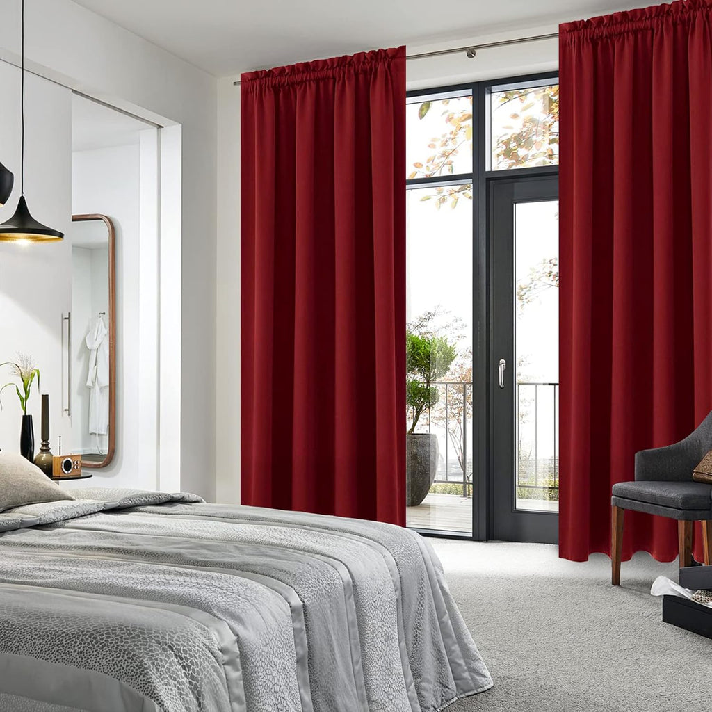 DWCN Christmas Blackout Curtains Room Darkening Thermal Insulated Bedroom Curtains Window Curtain