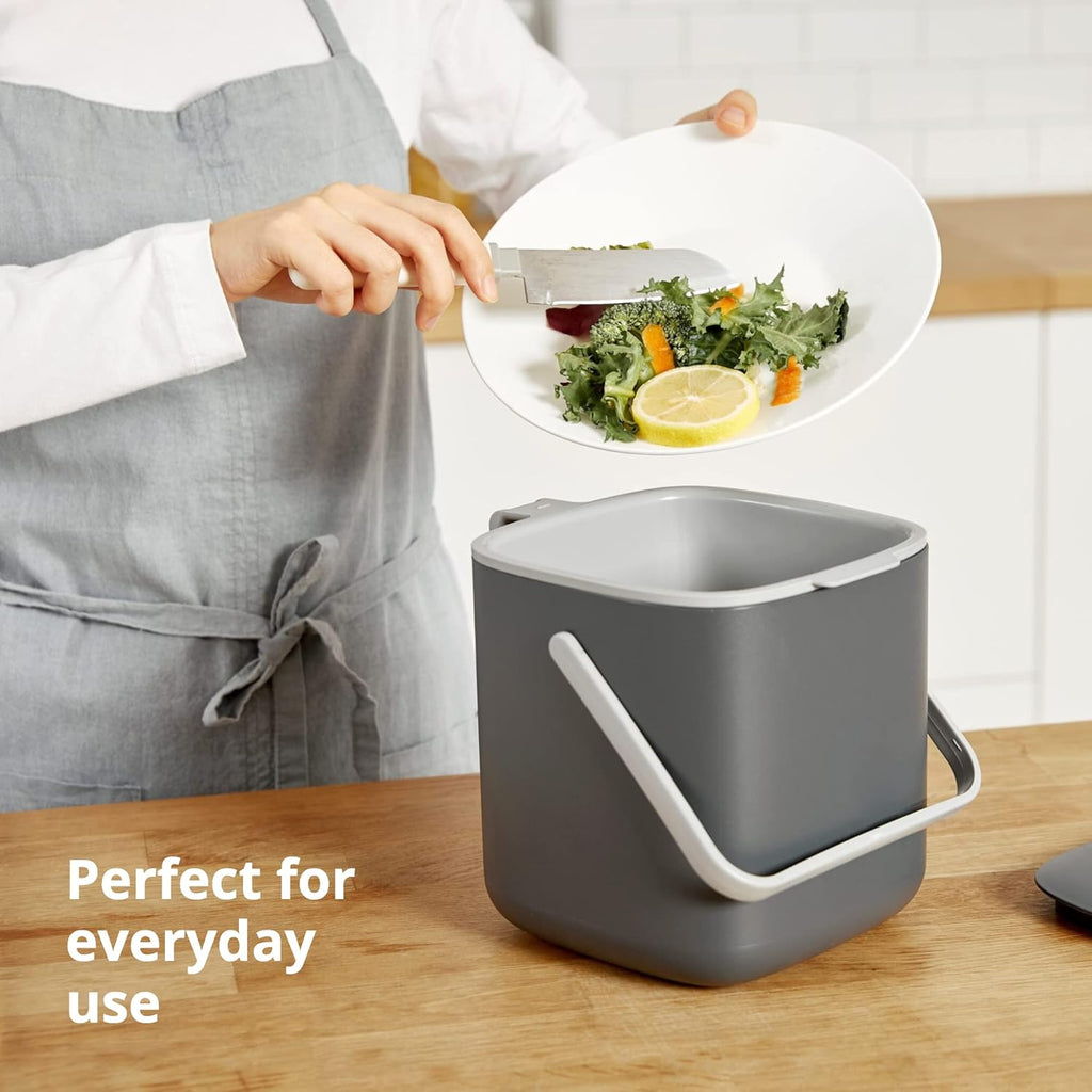 Blue Ginkgo Kitchen Compost Bin [2.6L / 0.69 GAL] – Filter-Free, Odor-Tight Countertop Food Waste