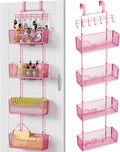 HapiRm Over Door Organizer Storage - Hanging Door Organizer with 4 Metal Large Capacity Baskets and