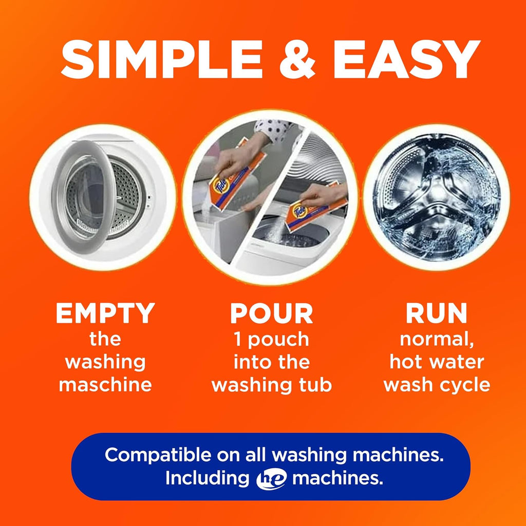 Tide Washing Machine Cleaner, Washer Machine Cleaner with Oxi for Front and Top Loader Washer