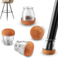 Ezprotekt 24 Pcs Extra Small Clear Round Chair Leg Floor Protectors for Wooden & Tiles Floors, Felt