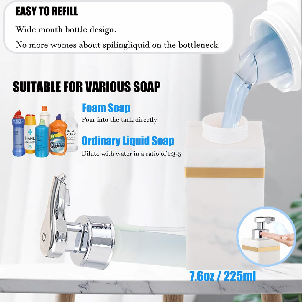 Automatic Foam Soap Dispenser, Touchless Bathroom Kitchen Dish Soap Dispenser with Adjustable