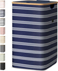 BALEINE Laundry Hamper with Lid, Tall Laundry Baskets with Bamboo Pull Handles, Large Laundry Bin