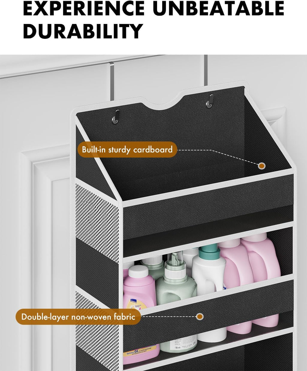 Over The Door Organizer Storage - 50lb Heavy Duty 6 Shelf Over Door Organizer Hanging Space Saving
