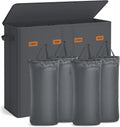 SONGMICS 55.4 Gallon (210 L) Laundry Hamper, 4-Compartment Laundry Basket Sorter with Lid, Labels