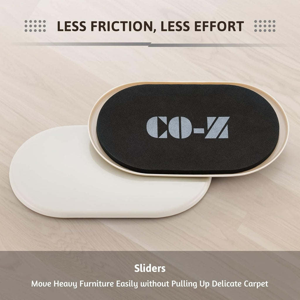 CO-Z Large Furniture Sliders - 8 Pack, 6" x 9 1/2" Oval Reusable Furniture Sliders for Carpet