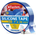 XFasten Self Fusing Silicone Tape Waterproof – 1" x 36 Feet Blue, Self Amalgamating Tape, Silicone