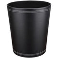 Pu Leather Trash Can, 2.6 Gallon Black Bathroom Trash Can, Small Office Garbage Can Wastebasket for