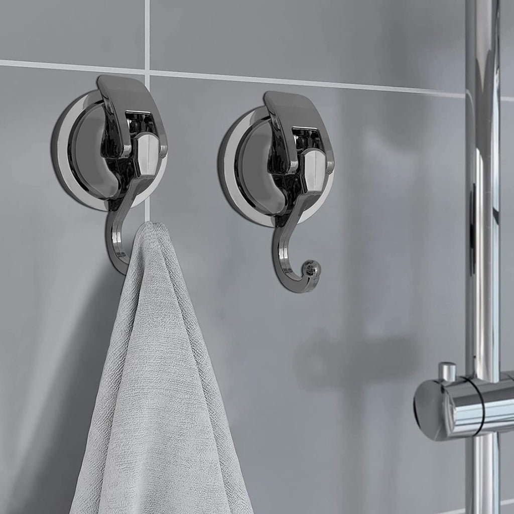 Heavy Duty Suction Cup Hooks for Shower, Bathroom Robe - Vacuum Glass Hooks, Reusable, No Hole
