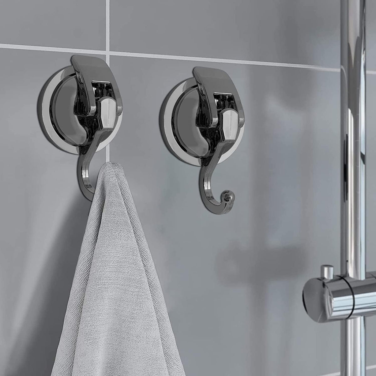 Heavy Duty Suction Cup Hooks for Shower, Bathroom Robe - Vacuum Glass Hooks, Reusable, No Hole