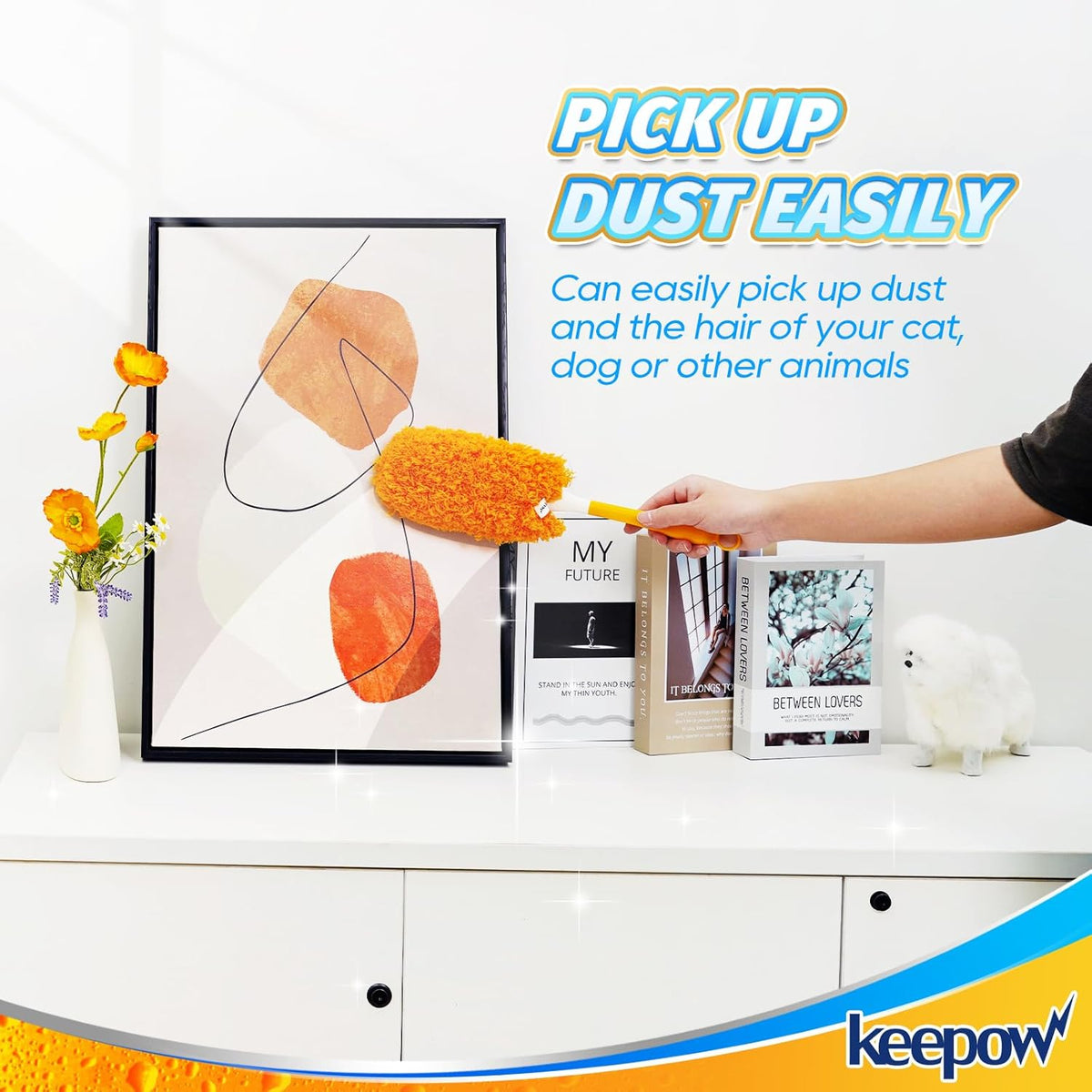 KEEPOW, 6-Pack Microfiber Reusable Refills Compitable with Hand Duster, 360 Degree Dry Microfiber