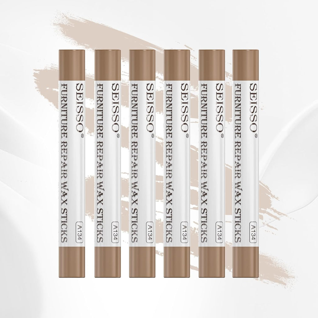 SEISSO Wood Filler Sticks- 6 Pcs, Furniture Repair Wax Crayons, Furniture Marking Repair - Scratch