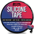 Black Heavy Duty Silicone Tape, Self-Fusing Rubber Hose and Plumbing Water Pipe Repair Seal, Coax